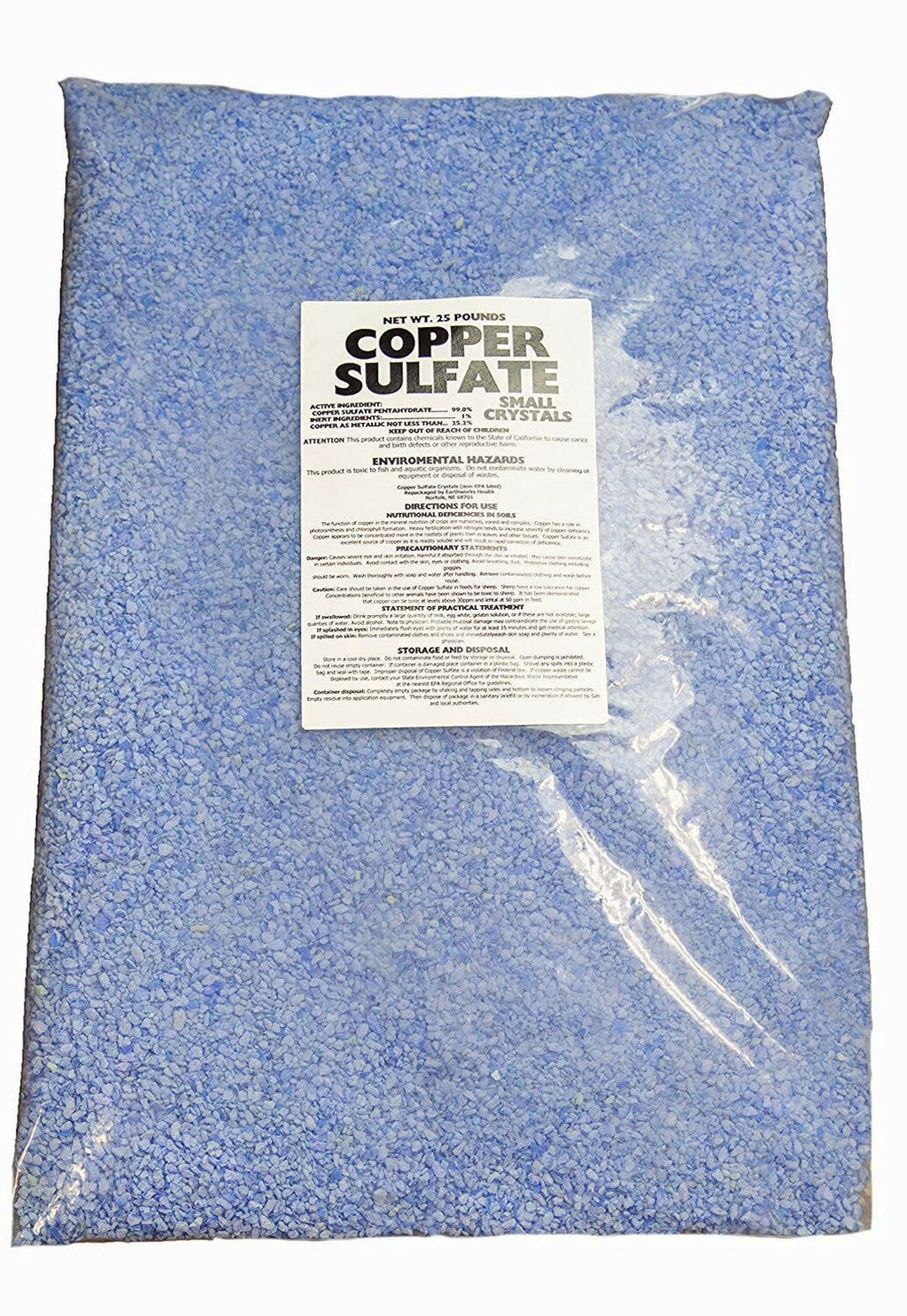 Earthworks Health Copper Sulfate Fine Crystals 25 lb Bag