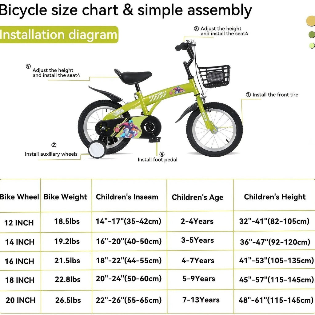 Baprem Girls' Bicycle, 18 Inch, Pink - Single Speed