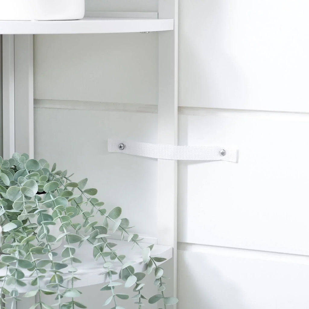 SWAREY 5 Tier Corner Bookcase Plant Stand Storage Shelf White