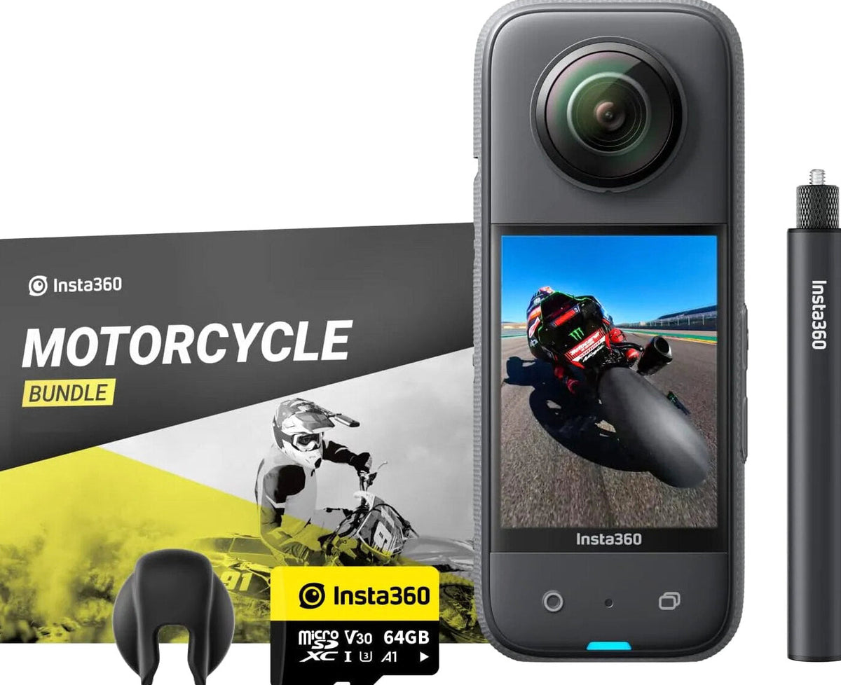 Insta360 X3 Motorcycle Kit Waterproof 360 Action Camera With 1/2" 48MP Sensors - X3