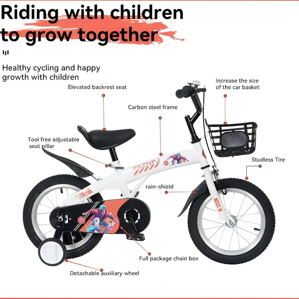 Baprem Girls' Bicycle, 18 Inch, Pink - Single Speed