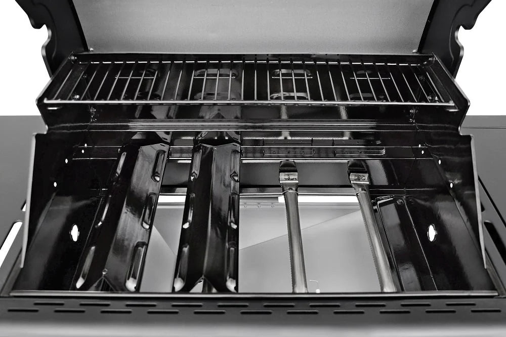 Kenmore 4-Burner Smart Gas Grill With Side Searing Burner, Black With Chrome Accents