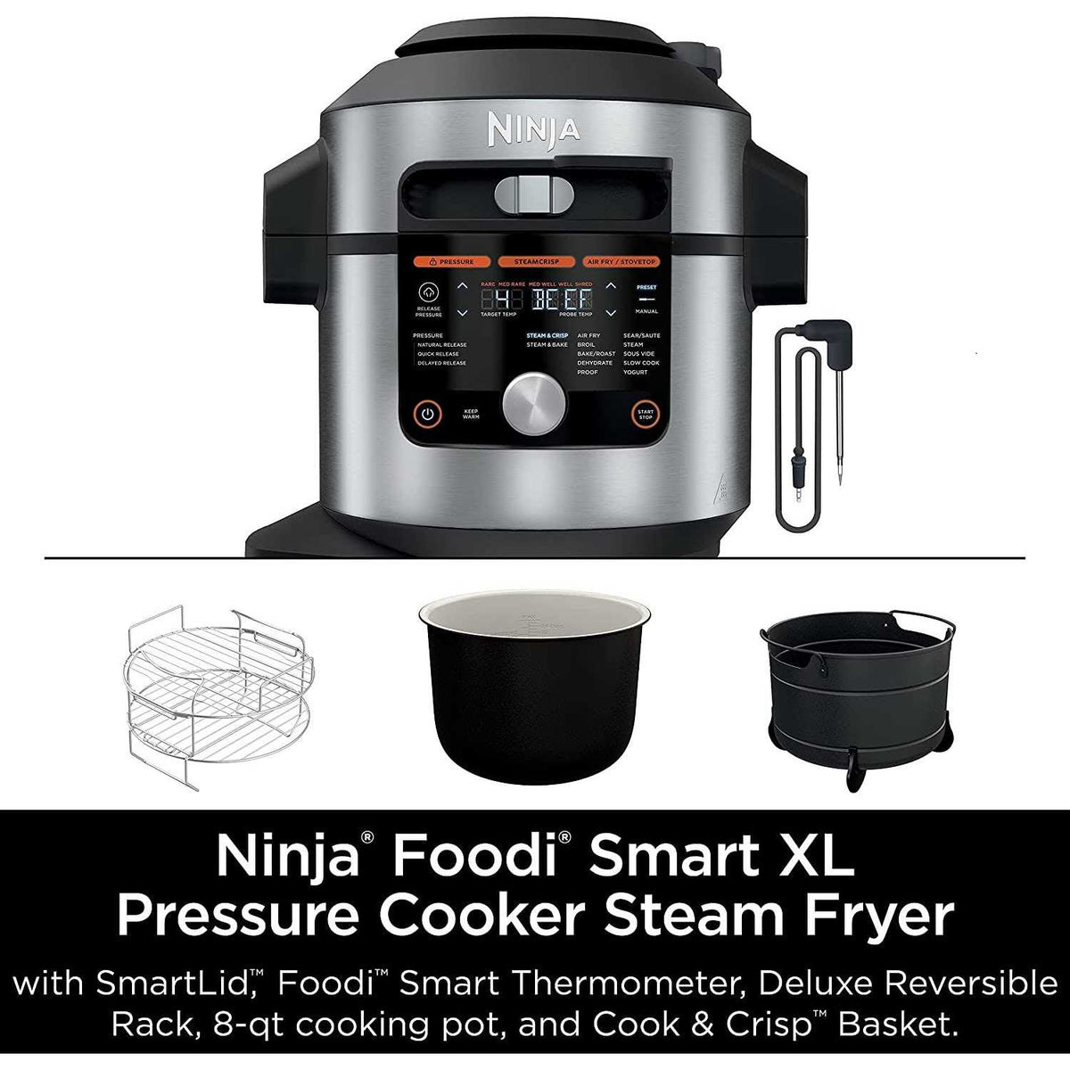Ninja Foodi 14-in-1 Smart XL 8 Qt Pressure Cooker Steam Fryer - OL701