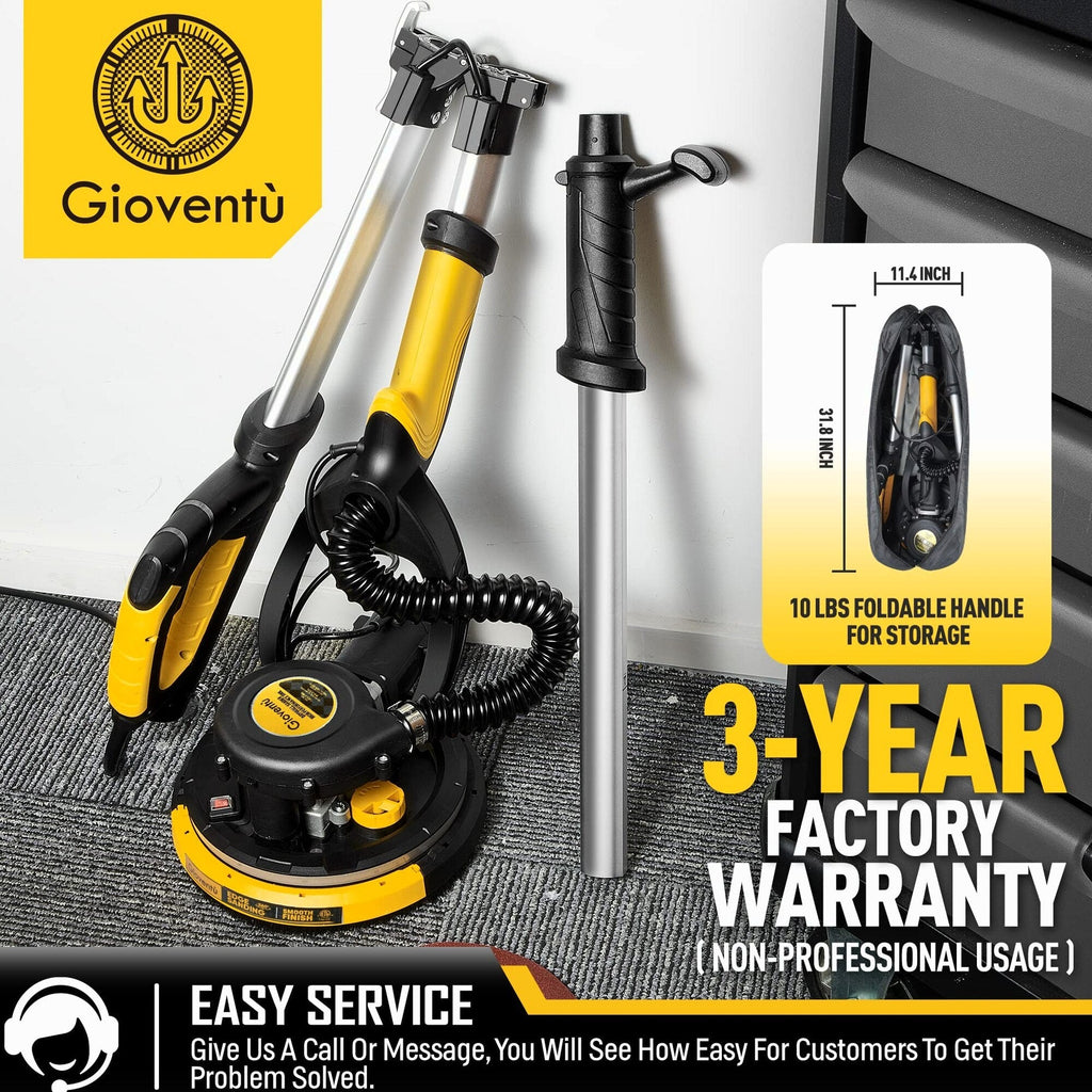 Giovent Electric Drywall Sander With Vacuum For Popcorn Ceiling