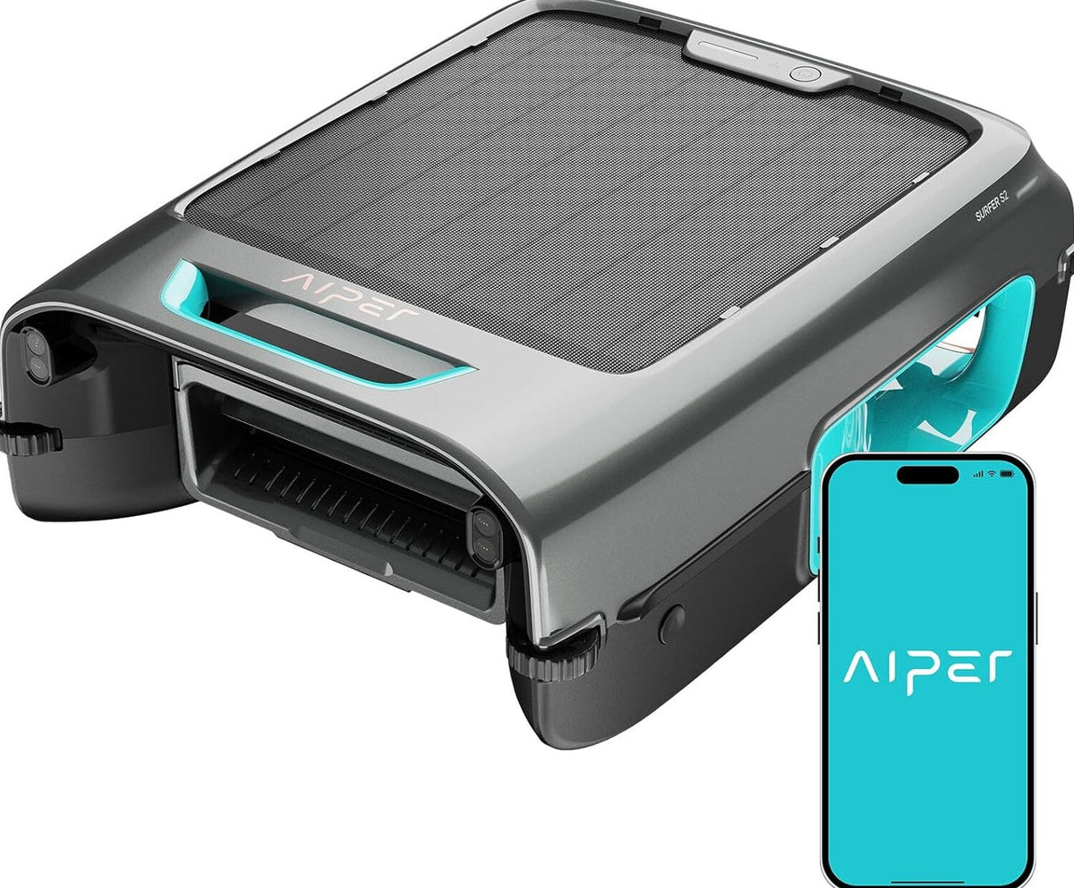 AIPER Solar Pool Skimmer, Gray, 4 Liters - Surfer S2