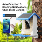 Treebirdy Smart Bird Feeder Camera, 4MP 2.5K HD, 64GB TF Card, Solar Powered