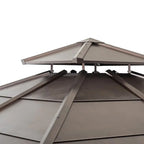 Sunjoy 10x10 ft Cedar Gazebo With Steel Two-Tier Hip Roof - A102008500