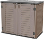 Horizontal Resin Outdoor Storage Shed, 34 Cu.ft, Brown