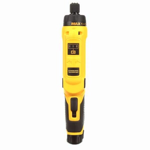 DEWALT 8V MAX Cordless Gyroscopic Screwdriver With Adjustable Handle, (2) 1.0Ah Batteries, Charger, And Bag