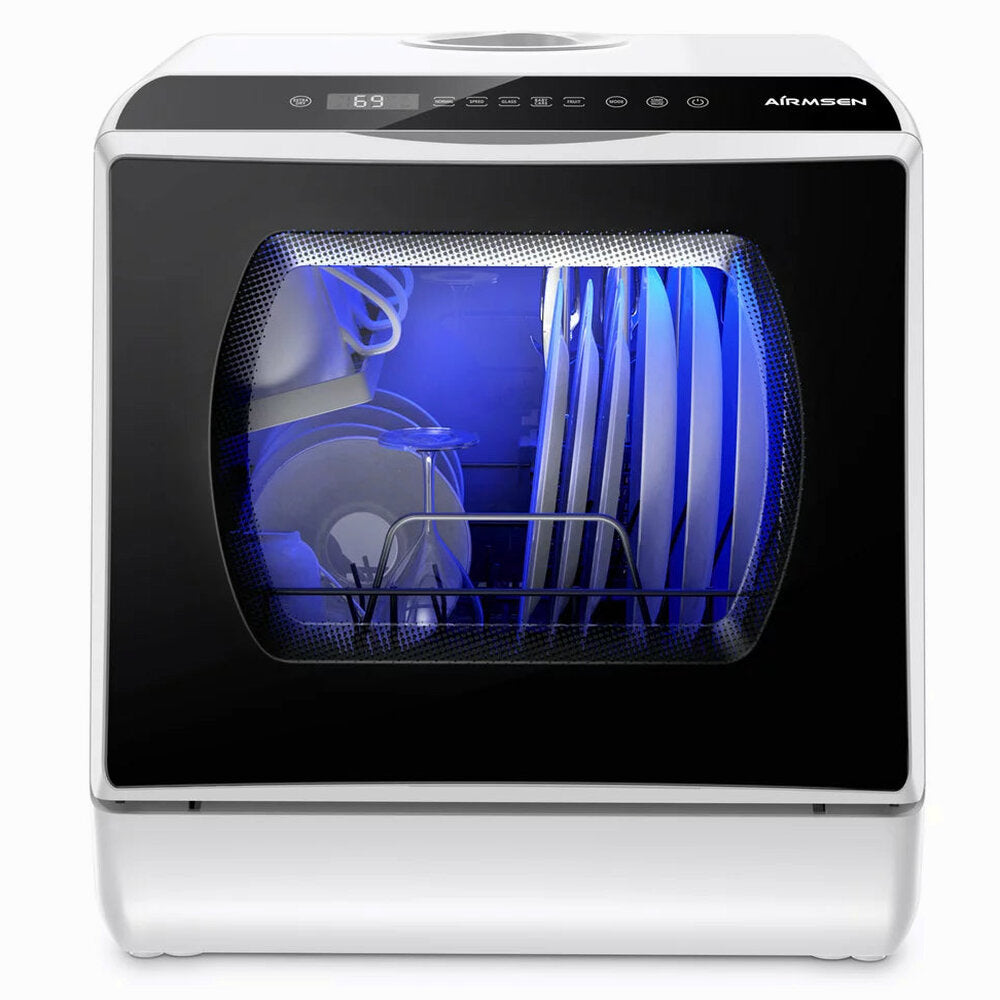 AIRMSEN Portable Countertop Dishwasher, 5-Liter Built-In Water Tank, 5 Washing Programs - AE-TDQR03