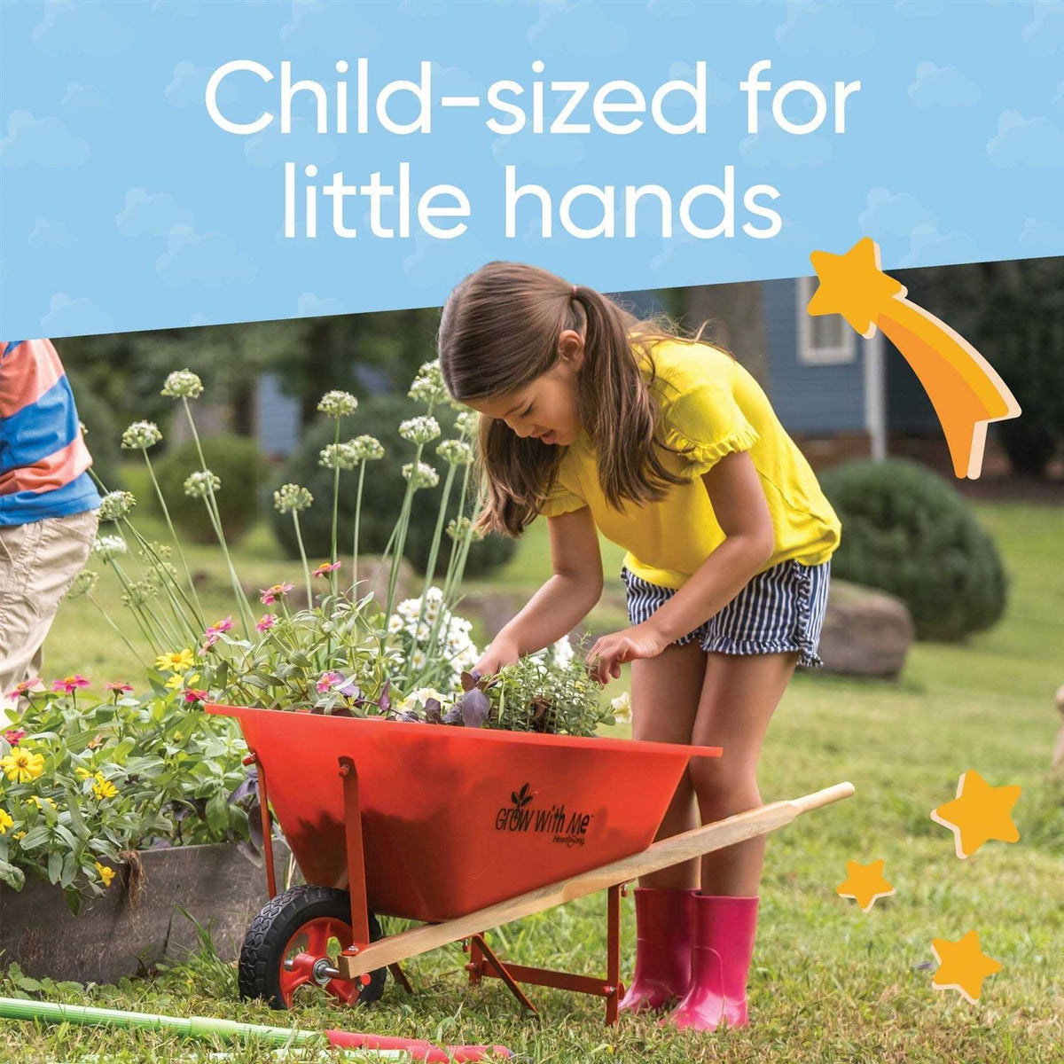 HearthSong Grow With Me Child's Wheelbarrow - 33in L x 17in W