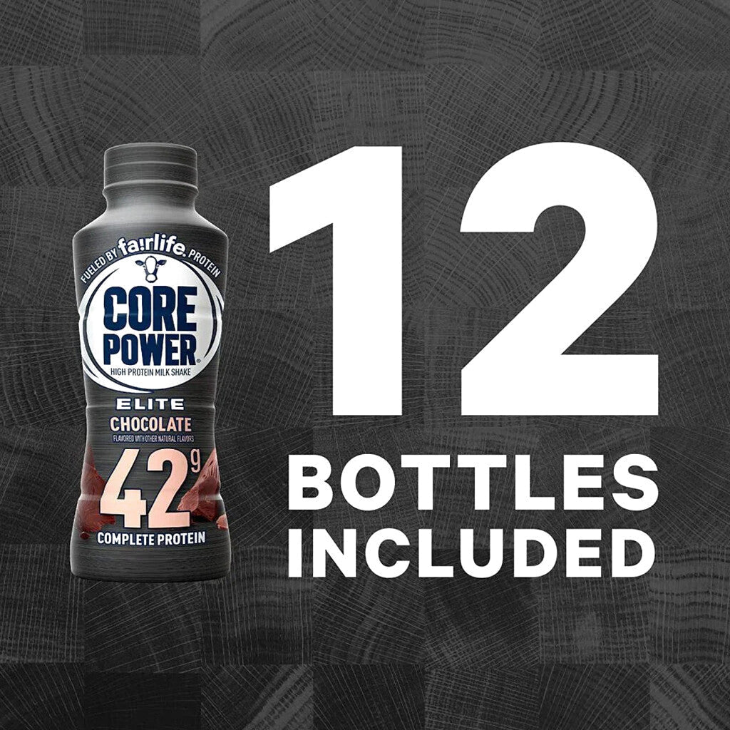 Core Power Elite High Protein Recovery Drink, Chocolate, 14 Fl Oz, Pack Of 12