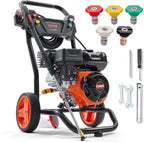 VEVOR Gas Powered Pressure Washer 3400 PSI 2.6 GPM With 5 Quick Connect Nozzles - Copper Pump