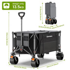 Raynesys Foldable Wagon Cart 300L 440 lbs Black & Gray