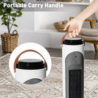PTC Oscillating Ceramic Space Heater 1500W With Remote And 24-Hour Timer - White