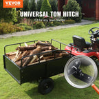 VEVOR Steel ATV Dump Cart, 750 lbs, 15 Cubic Feet - Garden Utility Trailer