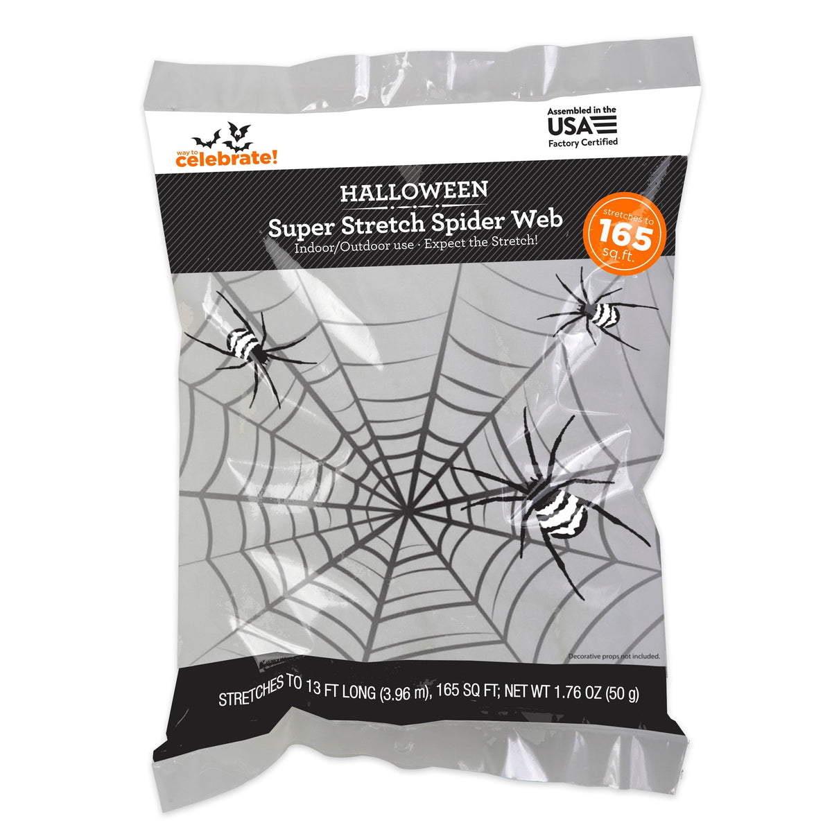 Super Stretch Spider Web Decoration, 165 sq ft, Halloween by Way To Celebrate