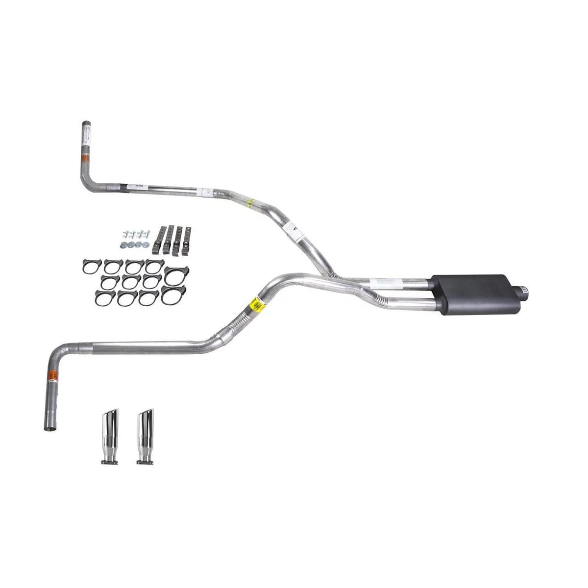 Silverado 88-95 Dual Exhaust System With 2.5 Pipe, Flowsound Muffler And RC Tip - Side Exit