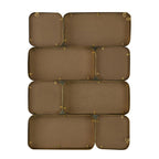32 Inch Wall Decor Mirror With 8 Gold Finish Curved Metal Frames