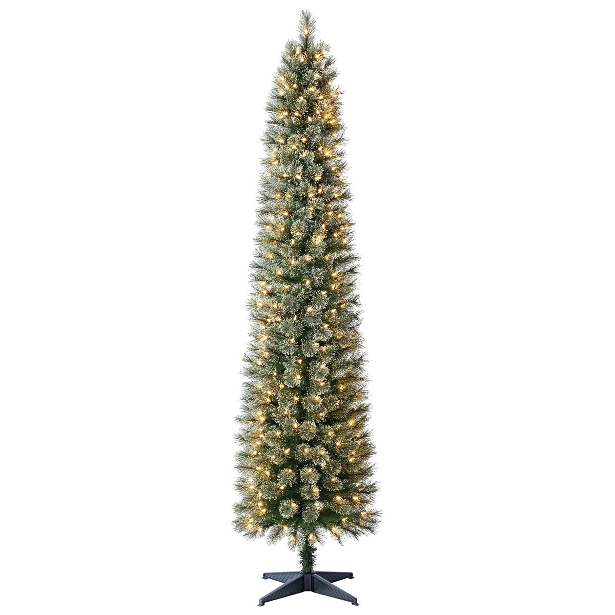 Holiday Time 7 ft Pre-Lit Shelton Pencil Fir Artificial Christmas Tree, Clear LED Lights - Shelton