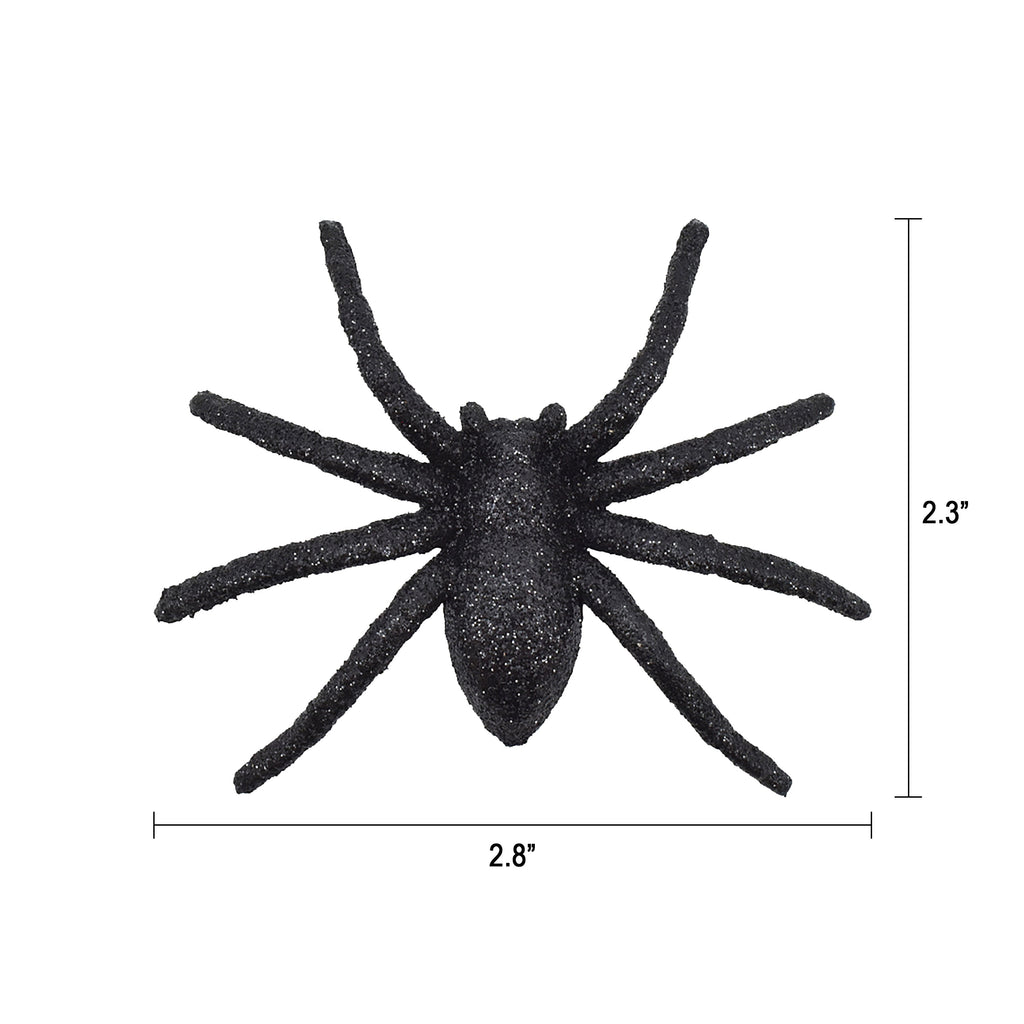 Glitter Spiders Decorations, Black, 8 Count, Halloween by Way To Celebrate