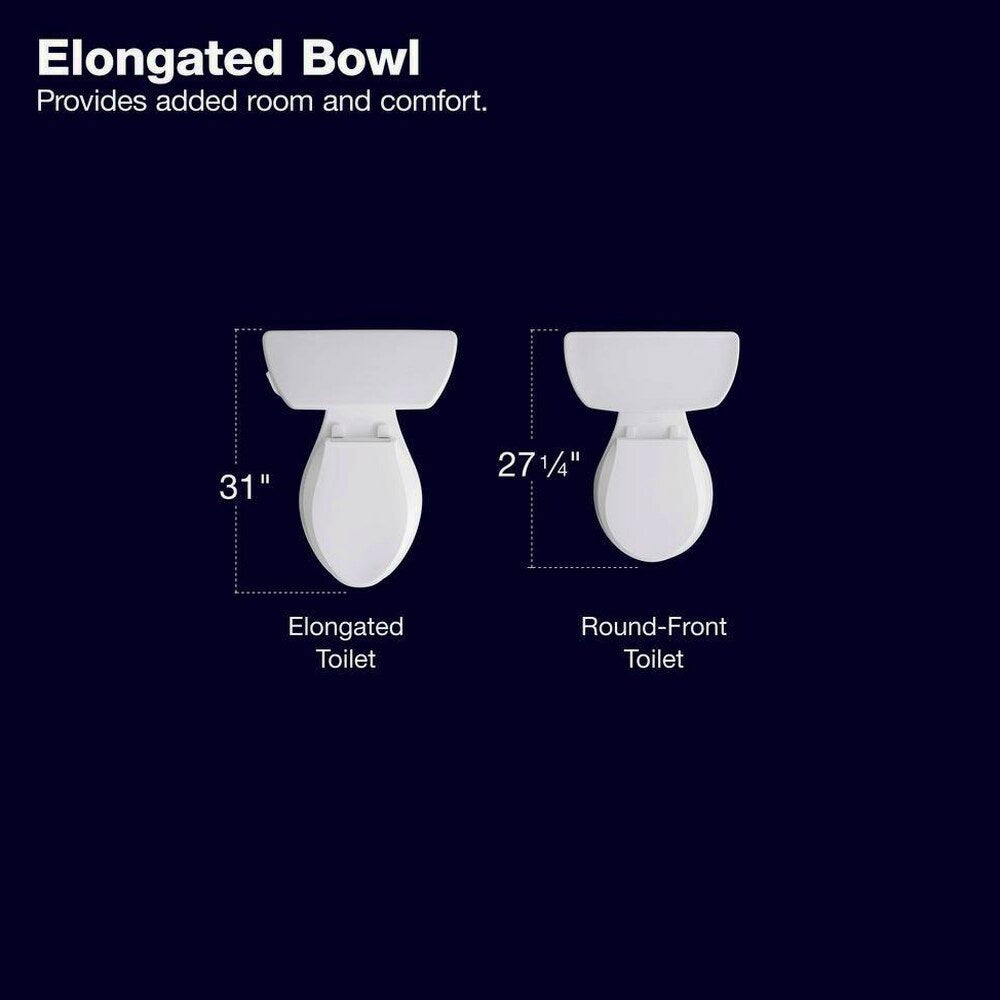 KOHLER Highline Arc Extra Tall 2-Piece Elongated Toilet, White, 1.28 GPF - 78305-0