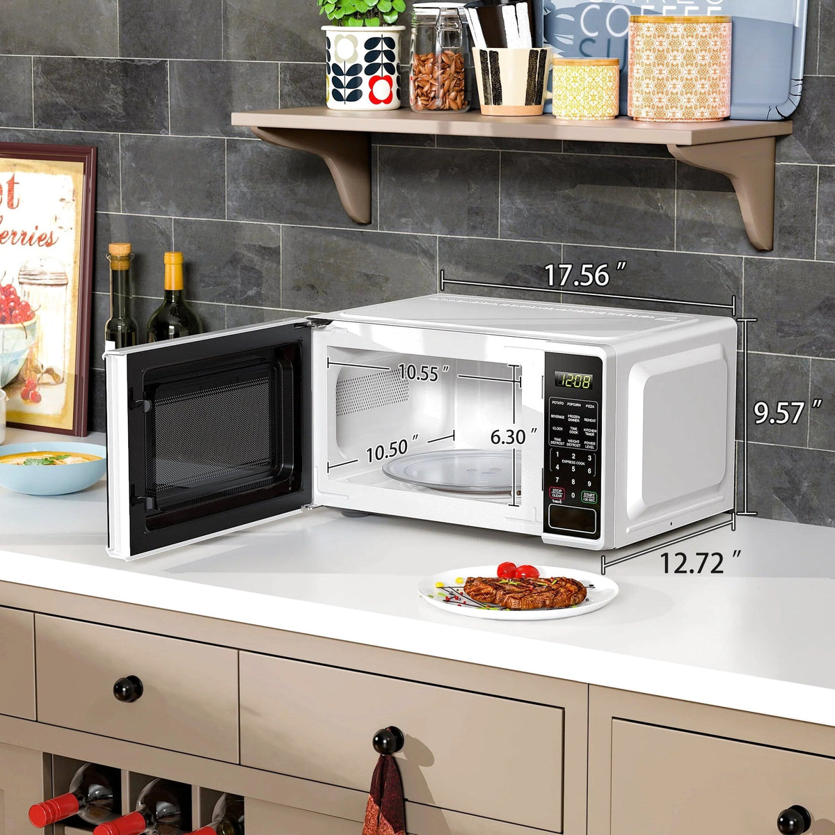 Mainstays Countertop Microwave Oven 0.7 Cu Ft 700 Watts White - MSF0W100072352