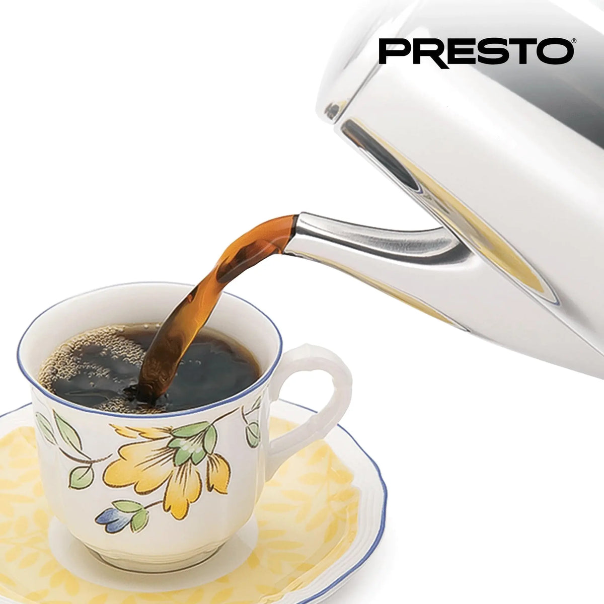 Presto Stainless Steel Percolator Coffee Maker, 12 Cup, Silver