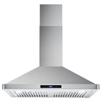 Cosmo 4-Piece Kitchen Appliance Package - 30 in Gas Range, Wall Mount Range Hood, 24 in Built-In Dishwasher, French Door Refrigerator