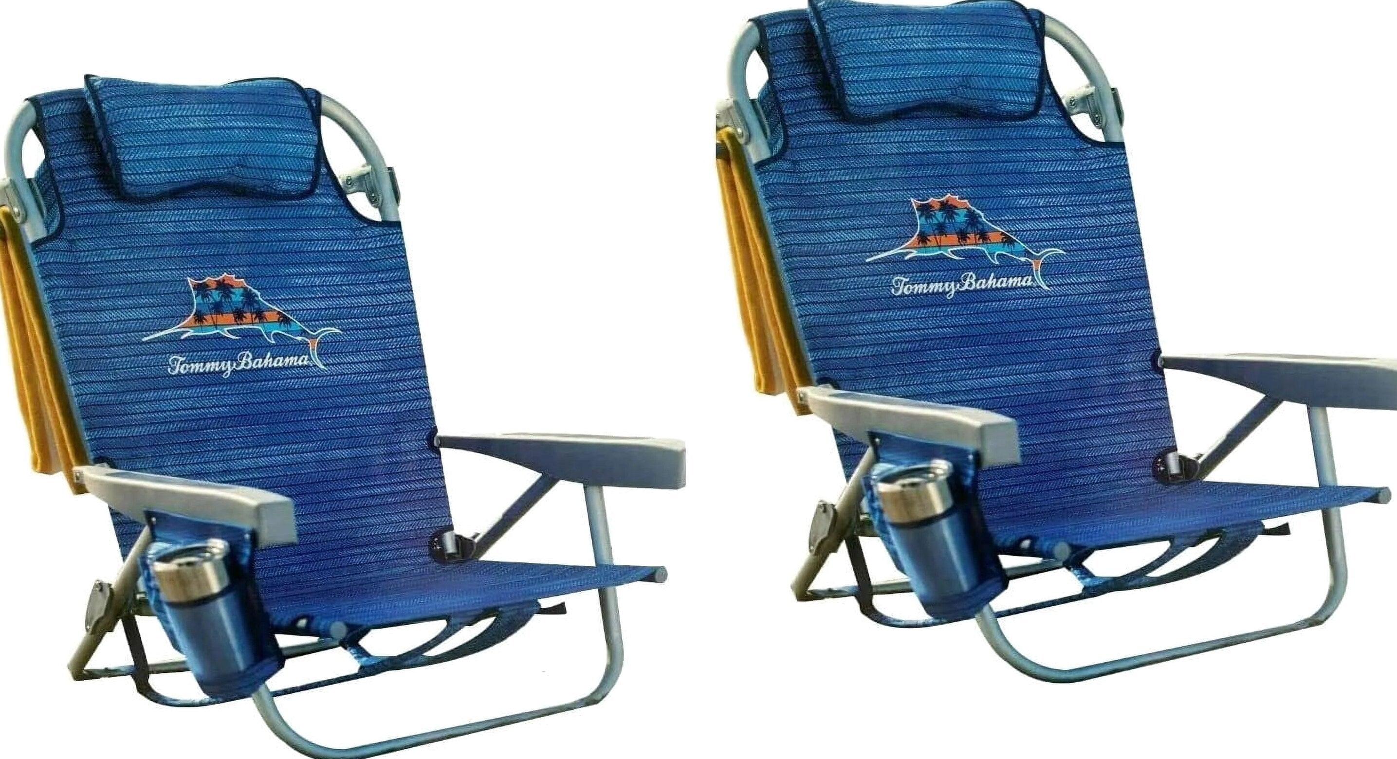 Tommy Bahama Backpack Beach Chairs, Blue, 2 Pack