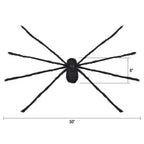 Furry Spider Decoration, Black, 50", Halloween by Way To Celebrate
