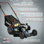 SENIX 21-Inch Push Lawn Mower, 140 cc 4-Cycle Briggs & Stratton Engine, 3-In-1, 11-Inch Rear Wheels - LSPG-M7