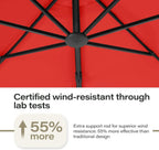 LAUSAINT HOME 11 FT Beige Curvy Cantilever Patio Umbrella With Base