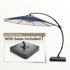 LAUSAINT HOME 11 FT Beige Curvy Cantilever Patio Umbrella With Base
