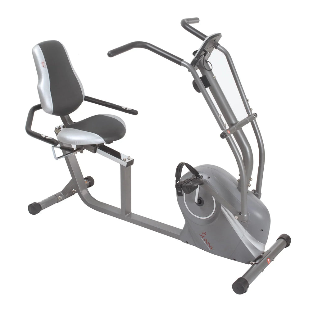 Sunny Health & Fitness Magnetic Recumbent Cross Trainer Bike With Arm Exercisers - SF-RB4936