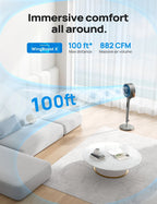 Dreo Pedestal Fan With Remote, Wi-Fi And Voice Control, 6 Modes, 8 Speeds, 12H Timer - PolyFan 513S