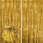 Sm:)e 2-Pack Light Bright Silver Foil Fringe Curtains for Events - Birthday, Wedding, Graduation, Christmas, Baby Shower, various festivals Decor Photo Booth Fun!