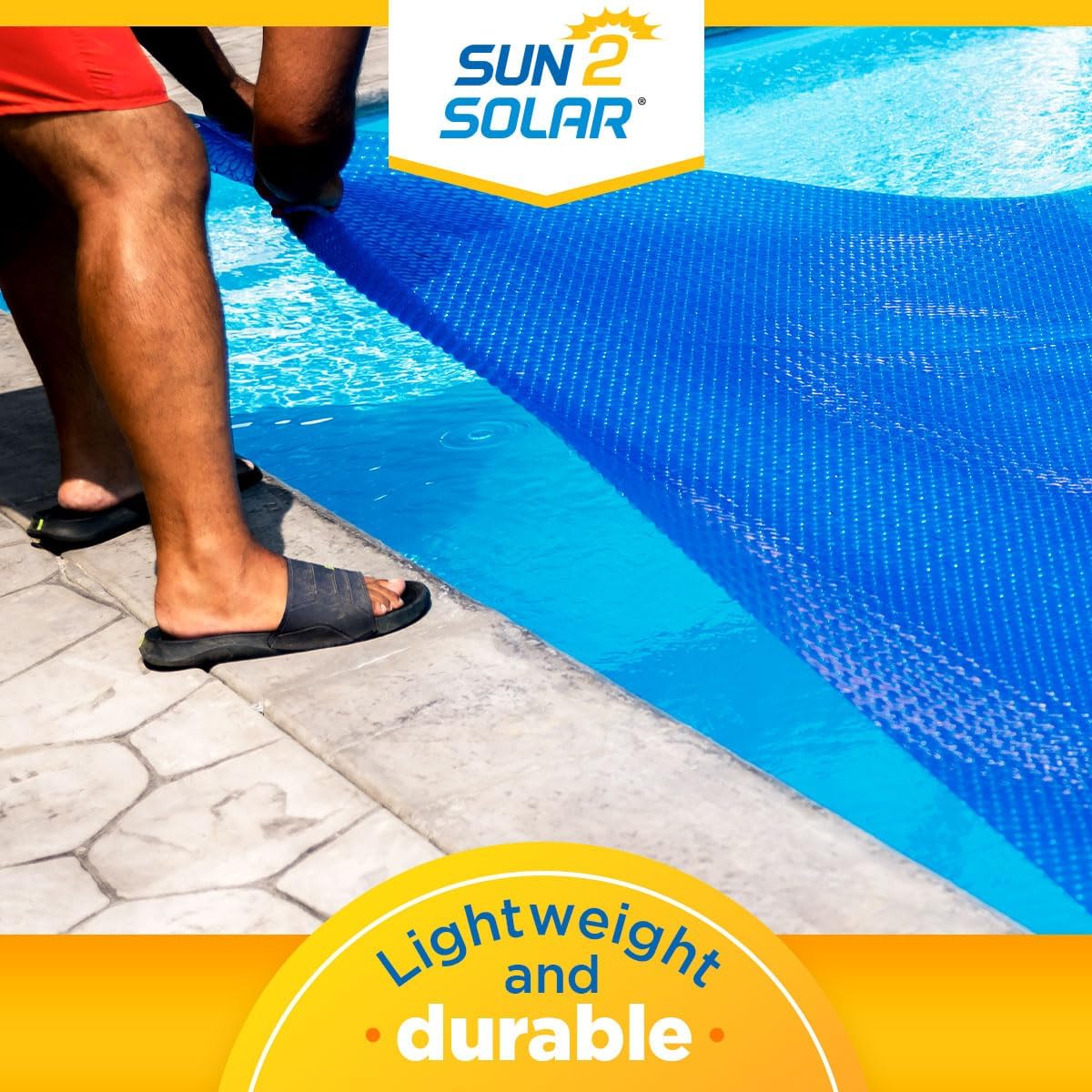 Sun2Solar Blue Rectangular Solar Pool Cover 20 ft x 40 ft - 800 Series