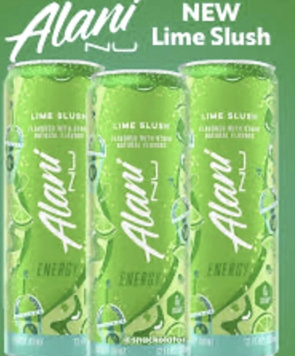 Lime Slush Flavor Energy Drink 12 Pack (12fl oz Cans) Sugar Free Low Calories 200mg Caffeine