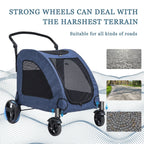 Tikysky 4-Wheel Pet Stroller for Medium and Large Dogs and Cats - Blue