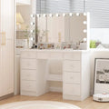 9-Drawer Makeup Vanity Station With LED Mirror - White Or Black