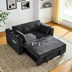 54-Inch Pull-Out Sleeper Sofa Bed With Storage, Lumbar Support And USB Port