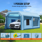 SKYSHALO Portable Spray Shelter, 21x13.5x9.8 ft With 1100W Blower And Filtration System
