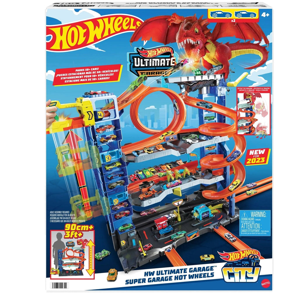Hot Wheels City Ultimate Garage Playset With 2 Die-Cast Cars And Storage For 50+ Cars