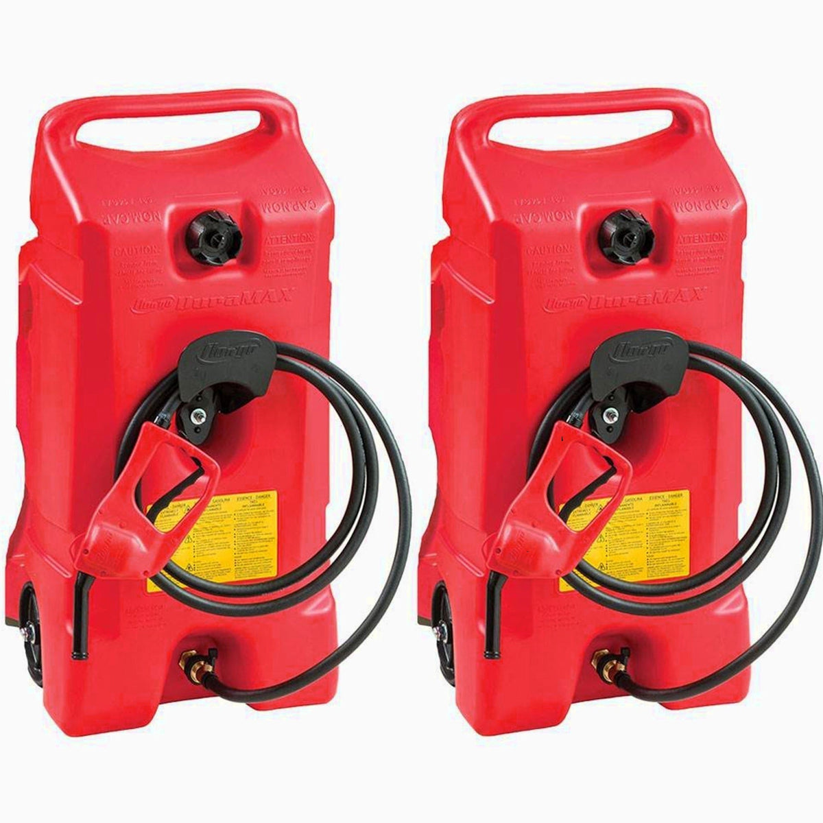Scepter Flo N' Go DuraMax 14 Gallon Portable Fuel Tank With Pump, 2 Pack, Red