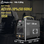 SKYSHALO 155Amp 3-in-1 TIG Welder, 110V High Frequency TIG/Stick/Clean Welding Machine