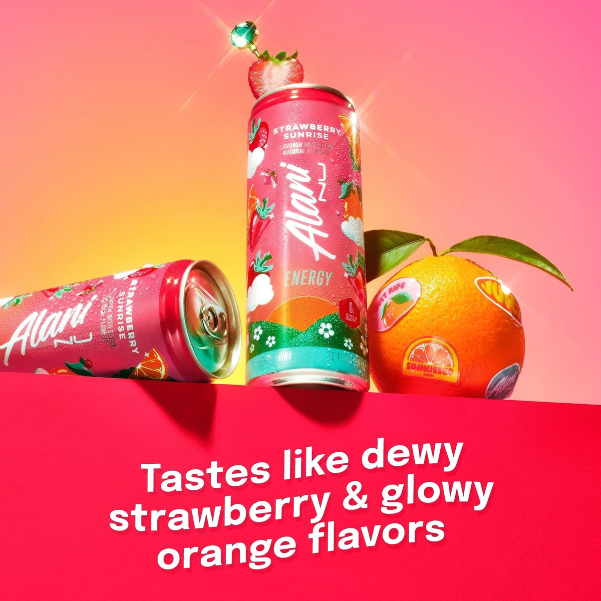 Energy Drink, Strawberry Sunrise, 12oz, 24 Pack