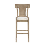 Linon Bar Stool 30 inch Rustic Brown Finish With Beige Fabric - Rylan