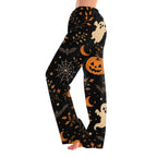 Fabrcox Halloween Womans Pajama Pants Ghost Pumpkin Candy Sleep Pants Women Fall Winter Festival Soft Lounge Pants for Women Khaki S