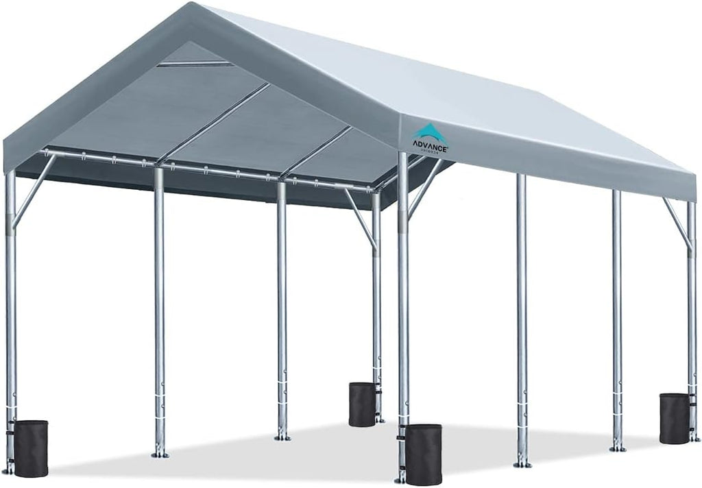 ADVANCE OUTDOOR Heavy Duty 12x20 ft Carport Canopy Garage, Gray